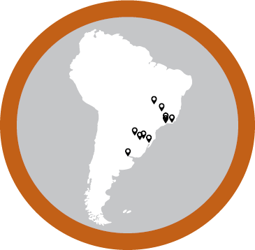 Mapa de la región de América del Sur